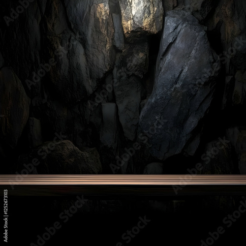 Dark Rock Background 3D Ill...
