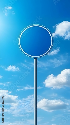 Blank Blue Circular Sign Il...