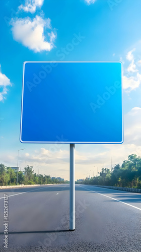 Blank Road Sign 3D Illustra...