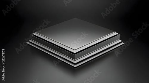 Layered Metal 3D Illustration