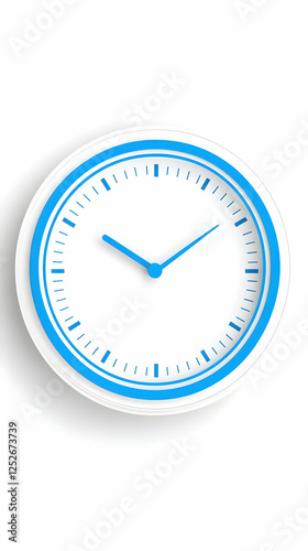 Modern Blue Clock 3D Illust...