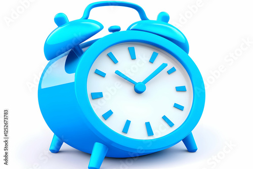Blue 3D Alarm Clock Illustr...