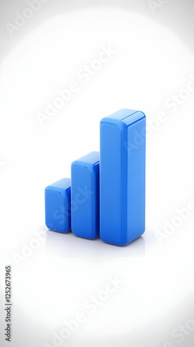 Free Download Ascending Blue 3D Bar Graph Illustration - GFXLoad