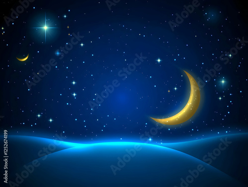 Crescent Moon Night Sky Ill...