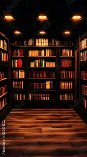 Dark Library Room Illustration