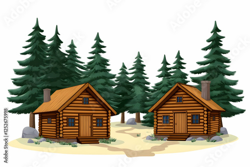 Forest Cabin Illustration: ...