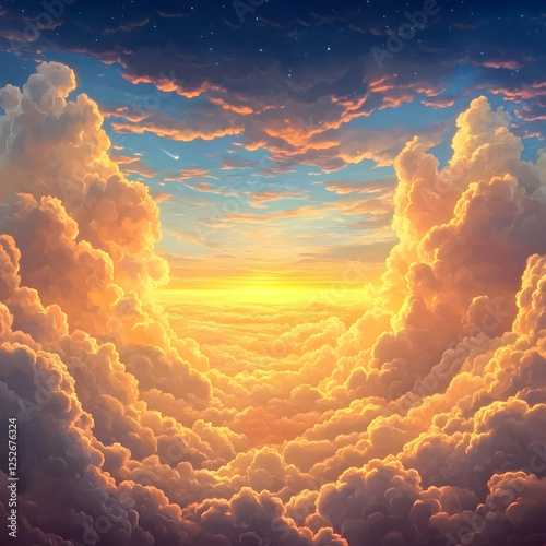 Golden Cloudscape Illustration