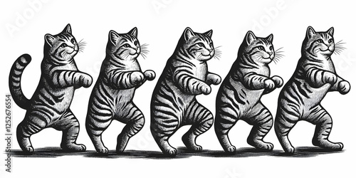 Dancing Cats Illustration