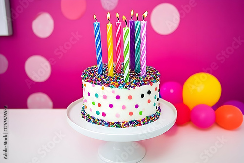 Colorful Birthday Cake Illu...