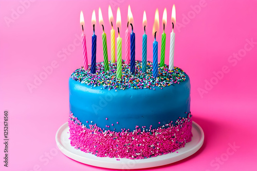 Festive Birthday Cake Illus...