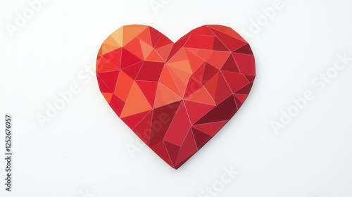 Wallpaper Mural Polygonal Red Heart Graphic Design Torontodigital.ca