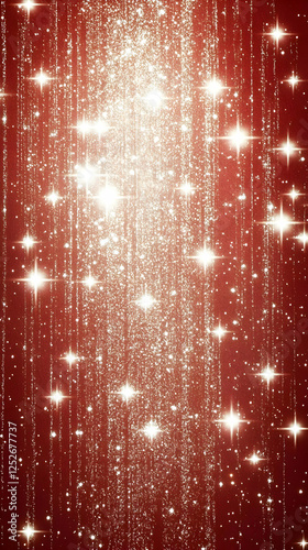 Red Glitter Starry Abstract...