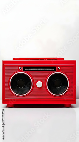 Red Retro Boombox Illustration
