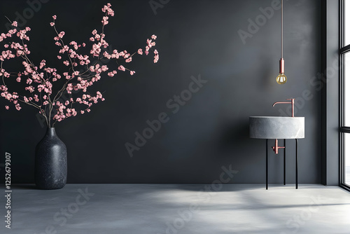 Dark Room Minimalist 3D Render