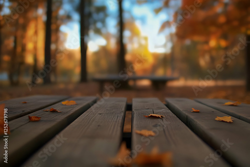 Autumn Park Bench Photo