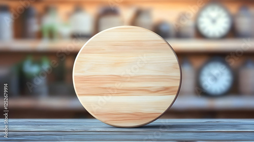 Oval Wooden Sign Mockup Ill...