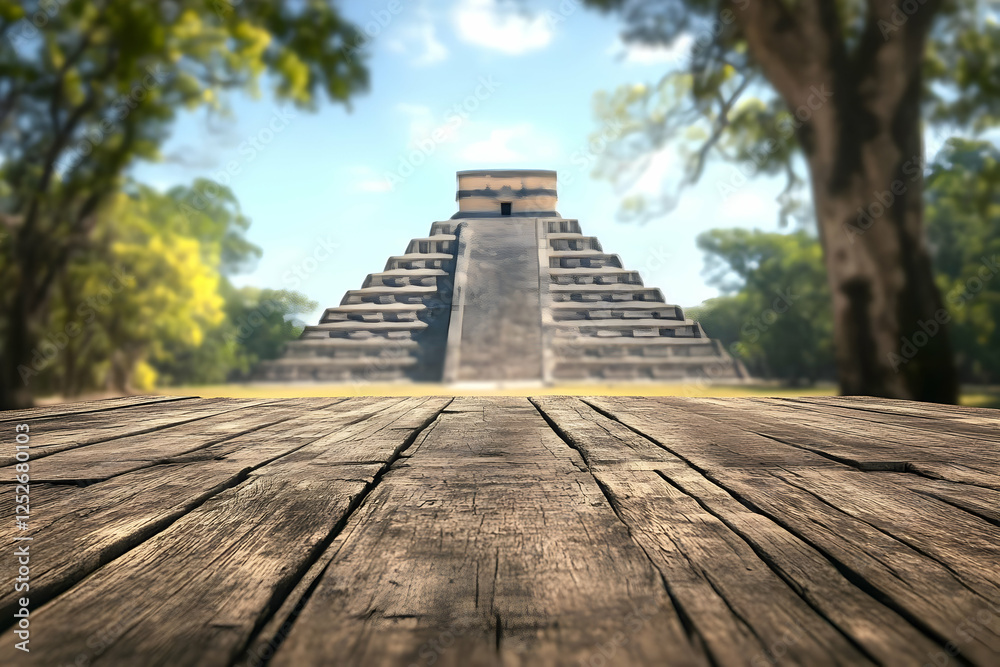 Ancient Pyramid Wooden Surface Illustration Ancient Pyramid Wooden Surface Illustration