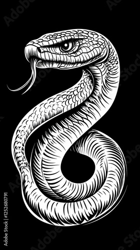 Coiled Serpent Illustration