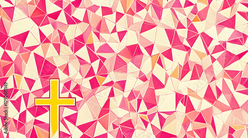 Pink Triangles Abstract Bac...