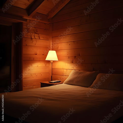 Cozy Wooden Bedroom Night I...