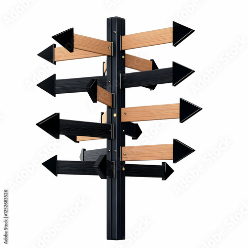 3D Wooden Signpost Illustra...