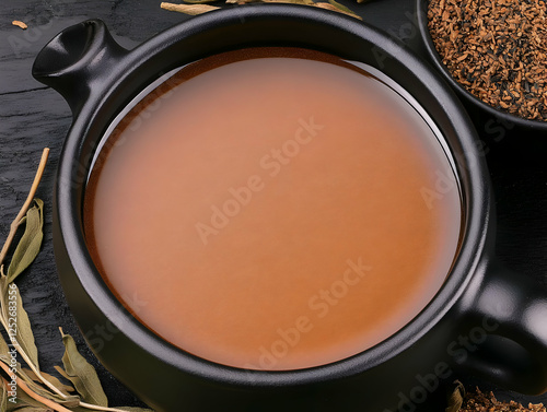 Dark Bowl of Brown Tea, Top...