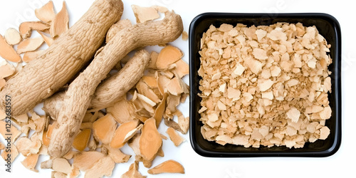 Dried Turmeric Roots and Fl...