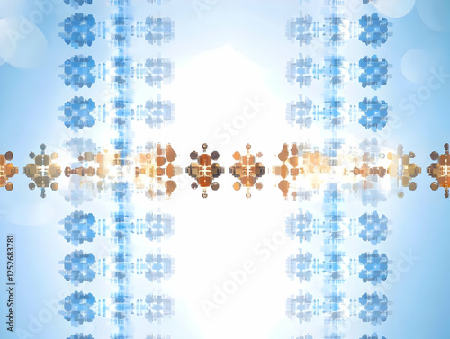Abstract Blue Brown Digital...