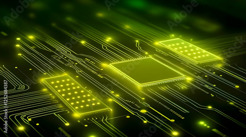 Glowing Circuit Board 3D Il...