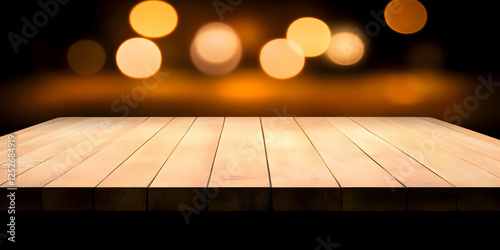 Golden Lights Wooden Table ...