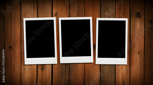 Three Blank Photo Frames on...