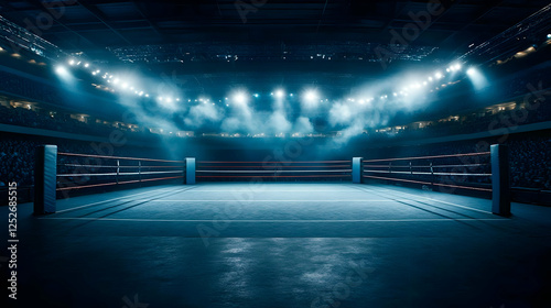 Empty Boxing Ring Stadium 3...