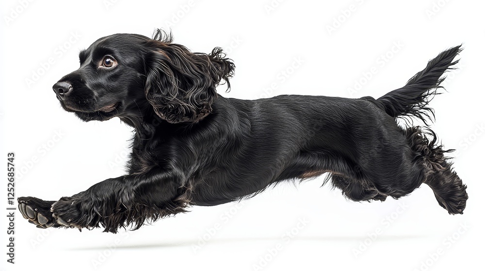 Adorable english cocker spaniel puppy sprinting studio setting dog photography action shot playful energy Adorable english cocker spaniel puppy sprinting studio setting dog photography action shot playful energy