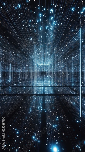 Bright blue LED lights create a mesmerizing display during a nighttime event