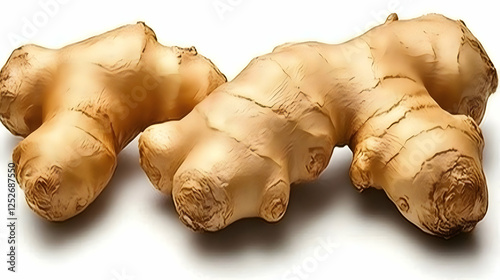 Fresh Ginger Root Closeup R...