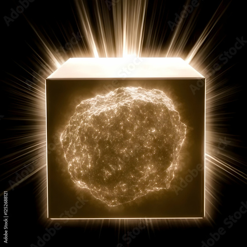 Glowing 3D Cube Abstract Ba...