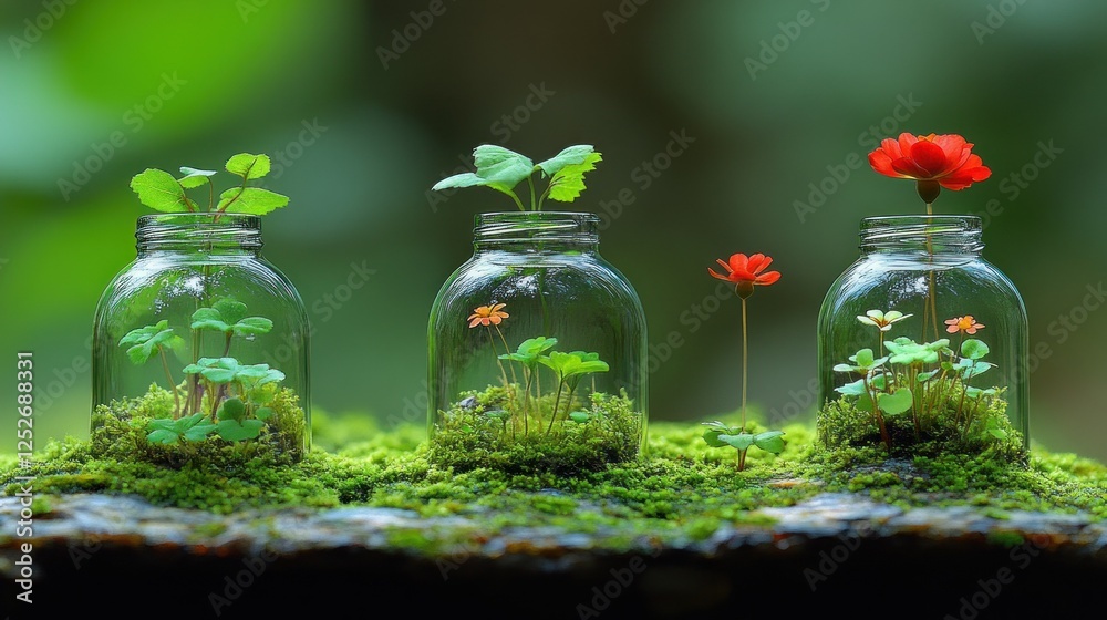 Miniature Gardens in Glass Jars: A Serene Nature Escape Miniature Gardens in Glass Jars: A Serene Nature Escape