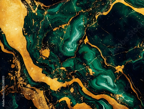 Emerald Gold Abstract Backg...
