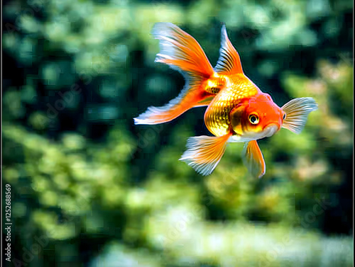 Vibrant Goldfish Aquatic Il...