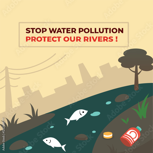 Polluted Drainage System & Environmental Impact Poster.