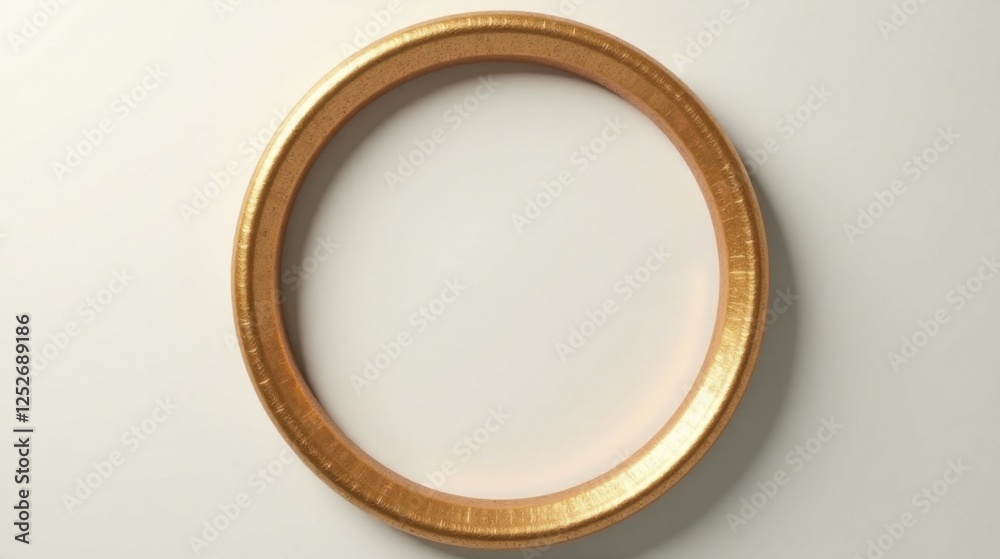A Golden Circular Frame Isolated on a Light Background, Perfect for Elegant Design Projects and Decorative Applications A Golden Circular Frame Isolated on a Light Background, Perfect for Elegant Design Projects and Decorative Applications