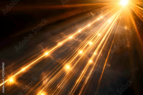 Golden Light Rays Abstract ...