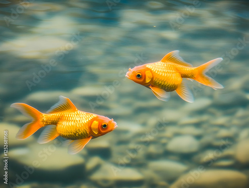 Golden Fish Underwater Illu...