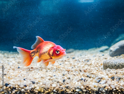 Red Goldfish in Aquarium Photo