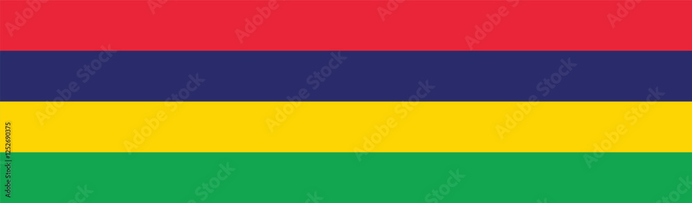 Fototapeta premium Flag of Mauritius. Mauritius flag long banner digital vector illustration