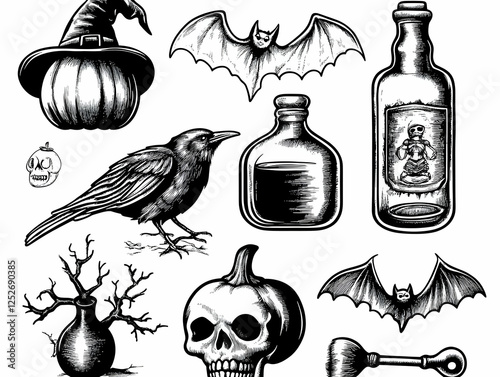 Halloween Illustration Grap...