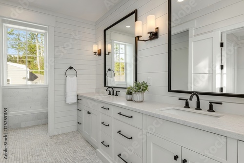 Modern bathroom design with sleek fixtures and minimalist decor in a stylish ...