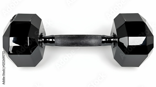 Black Hex Dumbbell 3D Illus...