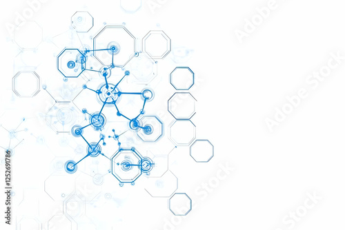 Abstract Blue Hexagon Netwo...