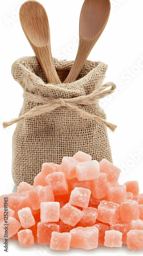 Sweet Candy Cubes in Burlap...